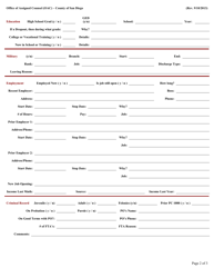 Initial Oac Basic Client Interview Form - County of San Diego, California, Page 2