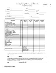 OAC Form 8 &quot;Attorney Billing Form - Juvenile Delinquency Case&quot; - County of San Diego, California