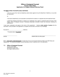 Application for Indigent Defense Attorney Panel - County of San Diego, California, Page 11