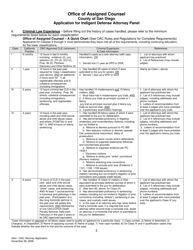 Application for Indigent Defense Attorney Panel - County of San Diego, California, Page 3