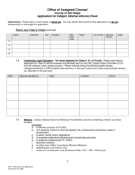 Application for Indigent Defense Attorney Panel - County of San Diego, California, Page 7