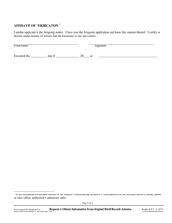Form ADOPT-9 Request to Obtain Information From Original Birth Record - Adoptee - County of San Mateo, California, Page 2