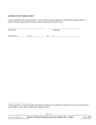 Form ADOPT-7 Request to Obtain Information From Superior Court Adoption File - Adoptee - County of San Mateo, California, Page 2