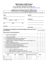 Form ADR-9 Application for Financial Aid for Adr Services - County of San Mateo, California, Page 2