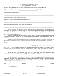 Form FL-5 Memorandum That Civil Case Is at Issue - County of San Mateo, California, Page 2