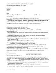 Form PROP-47 Petition for Resentencing - Response and Order - County of San Mateo, California