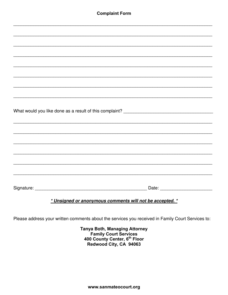 Form FCS-1 Client Comment Form - County of San Mateo, California, Page 3