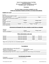 Formulario FCS-4A Information Sheet Mediation &amp; Evaluation - County of San Mateo, California (Spanish)