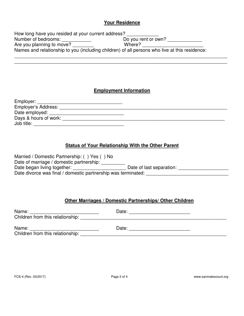 Form FCS-4 - Fill Out, Sign Online and Download Printable PDF, County ...