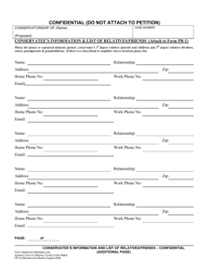 Document preview: Form PR-1A Conservatee's Information and List of Relatives/Friends (Additional Page) - County of San Mateo, California