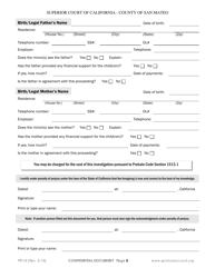 Form PR-18 Guardianship Declaration Confidential - County of San Mateo, California, Page 5