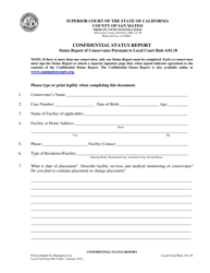 Document preview: Form PR-19 Confidential Status Report - County of San Mateo, California