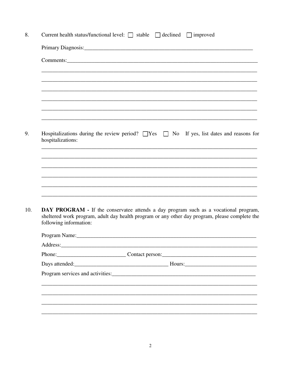 Form PR-19 Confidential Status Report - County of San Mateo, California, Page 2