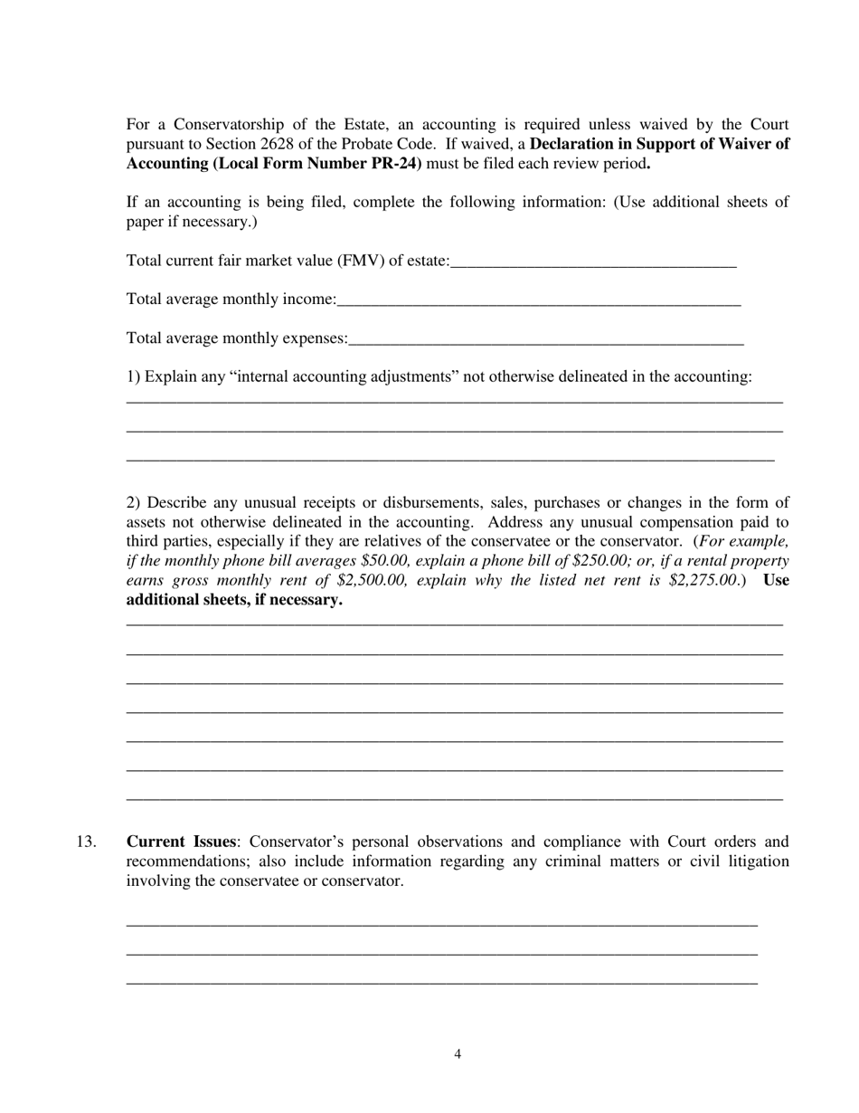 Form PR-19 Confidential Status Report - County of San Mateo, California, Page 4