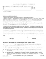 Form PJV-20 Application to Inspect and/or Copy Juvenile Case File - County of Fresno, California, Page 2