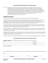 Form PJV-20 Application to Inspect and/or Copy Juvenile Case File - County of Fresno, California, Page 3