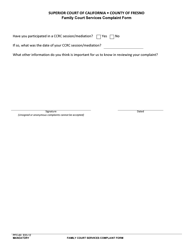 Form PFC-60 Family Court Services Complaint Form - County of Fresno, California, Page 3