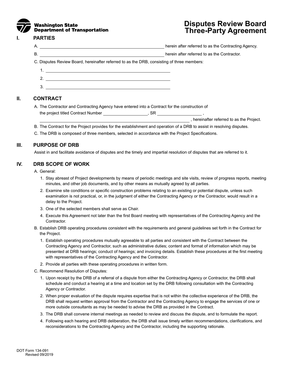 DOT Form 134-091 - Fill Out, Sign Online and Download Fillable PDF ...