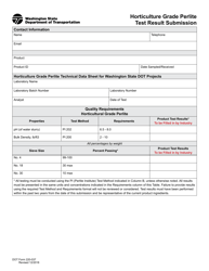 Document preview: DOT Form 220-037 Horticulture Grade Perlite Test Result Submission - Washington