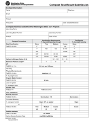 DOT Form 22-038 Compost Test Result Submission - Washington