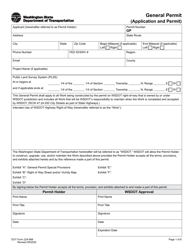 DOT Form 224-698 Application for General Permit - Washington