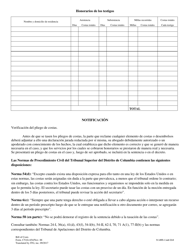 Formulario CV(6)-654 Pliego De Costas - Washington, D.C. (Spanish), Page 2