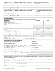 Form WDVA4000 Application for Admission to the Wisconsin Veterans Home - Wisconsin, Page 2