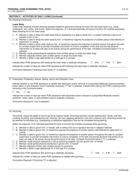 Form F-11133 Personal Care Screening Tool (Pcst) - Wisconsin, Page 4