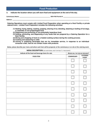 Catering Standard Operating Procedures Worksheet - County of San Diego, California, Page 3