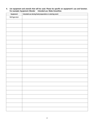 Catering Standard Operating Procedures Worksheet - County of San Diego, California, Page 4