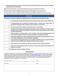 Catering Standard Operating Procedures Worksheet - County of San Diego, California, Page 6
