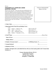 Document preview: Form TR-12-4 Treasurer's Civil Marriage License Quarterly Return - Vermont