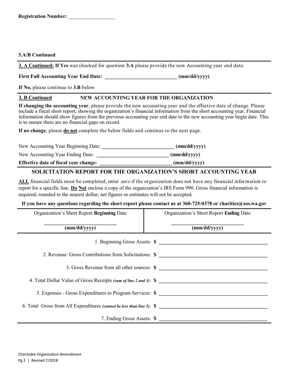 Charitable Organization Amendment - Washington, Page 4