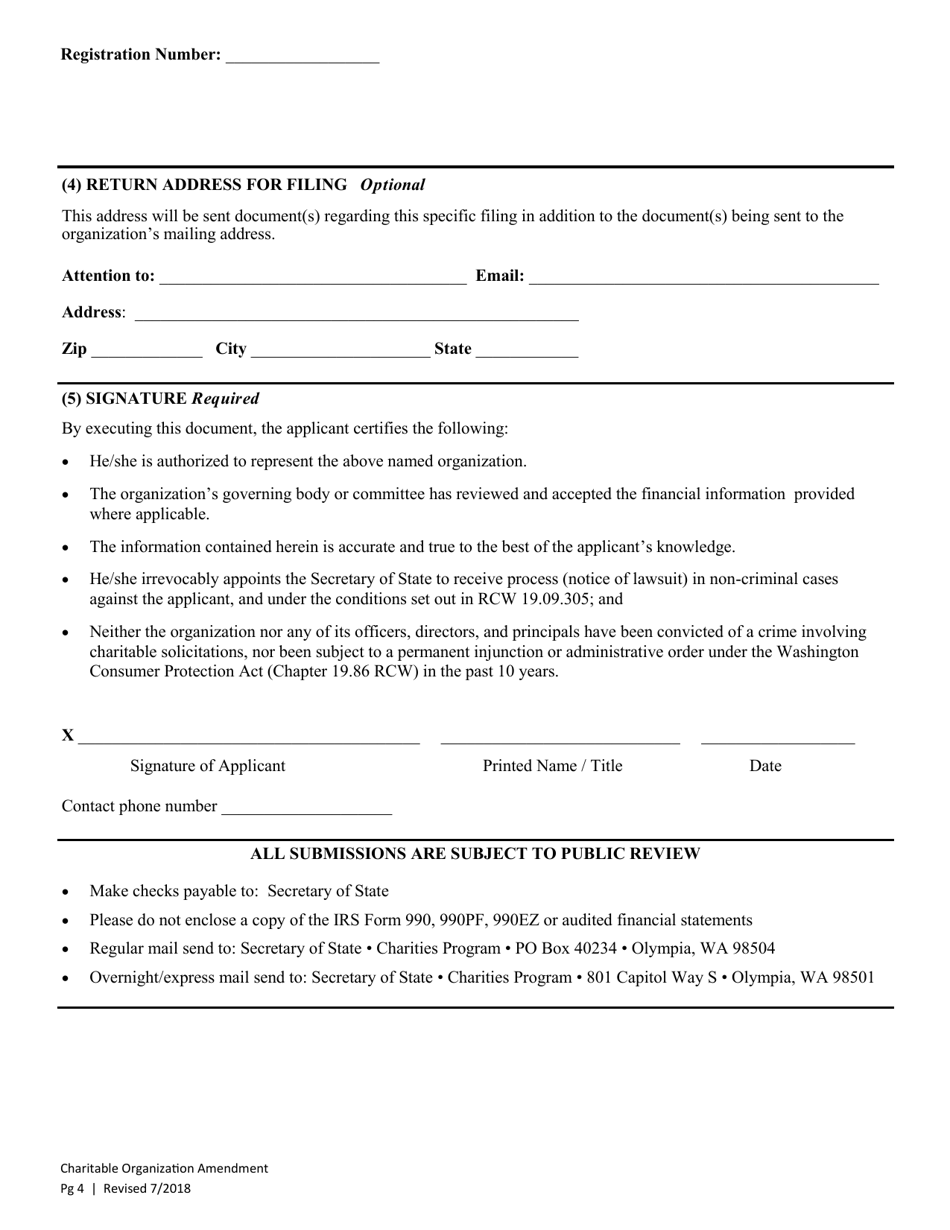 Charitable Organization Amendment - Washington, Page 6