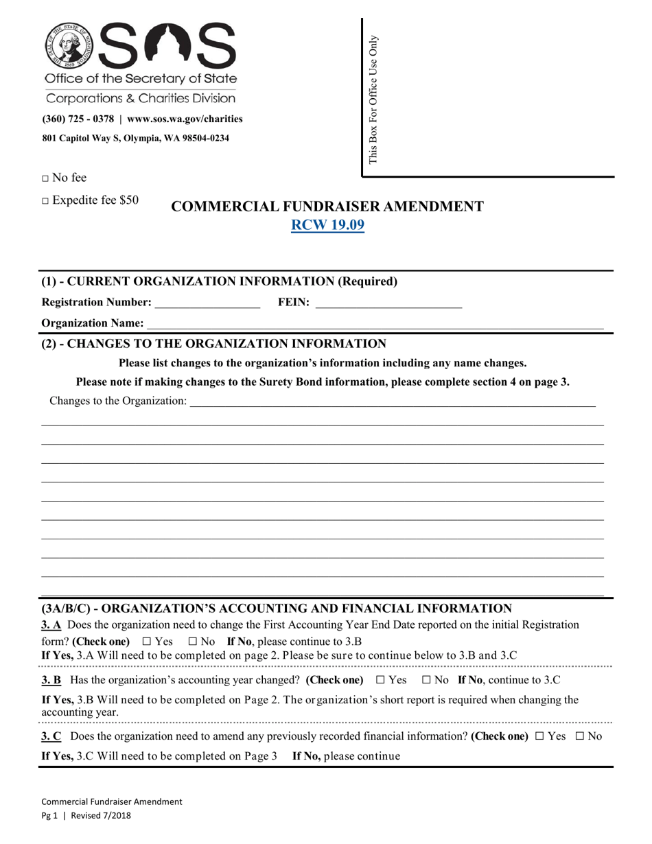 Commercial Fundraiser Amendment - Washington, Page 3