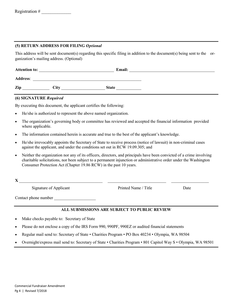Commercial Fundraiser Amendment - Washington, Page 6