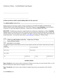 Form SP48/50 Certificate of Status and Simple/Certified Copywork - Wisconsin, Page 3