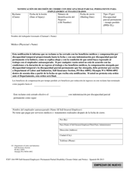Document preview: Formulario F207-164-999 Notificacion De Decision De Cierre Con Discapacidad Parcial Permanente Para Empleadores Autoasegurados - Washington (Spanish)