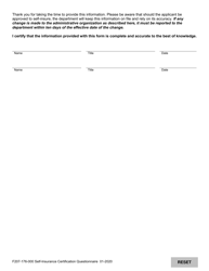 Form F207-176-000 Self-insurance Certification Questionnaire - Washington, Page 9
