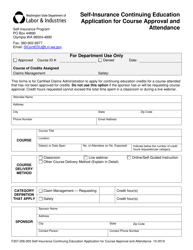 Form F207-206-000 Self-insurance Continuing Education Application for Course Approval and Attendance - Washington, Page 2
