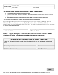 Form F207-206-000 Self-insurance Continuing Education Application for Course Approval and Attendance - Washington, Page 3