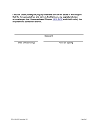 DOH Form 683-053 Declaration of Completed Statutory Requirements for Wound Care Management and Sharp Debridement Endorsements - Washington, Page 3