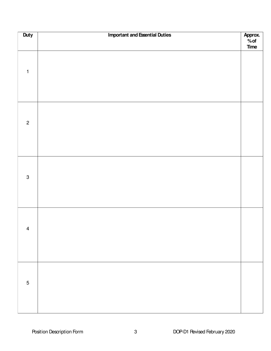 Form DOP-D1 Position Description Form - West Virginia, Page 3