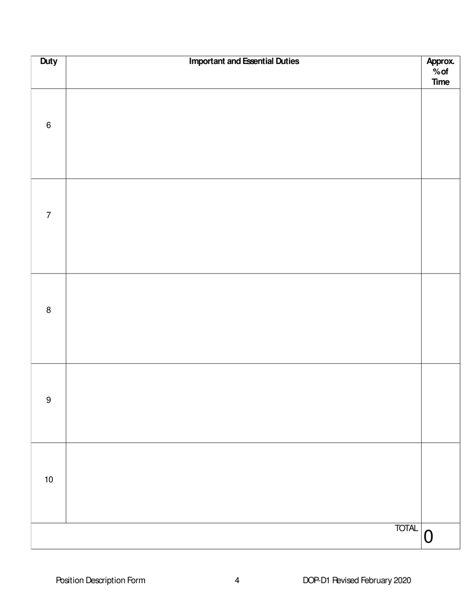 Form DOP-D1 Position Description Form - West Virginia, Page 4