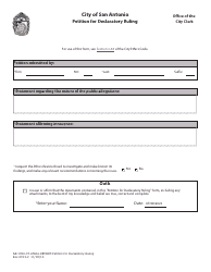 Document preview: Form GR.1050-07 Petition for Declaratory Ruling - City of San Antonio, Texas