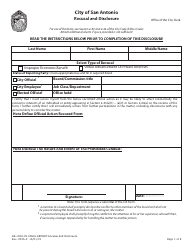 Document preview: Form GR.1050-05 Recusal and Disclosure - City of San Antonio, Texas