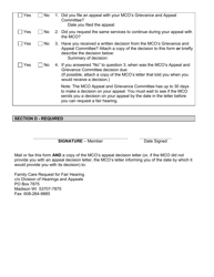 Form F-00236 Request for a State Fair Hearing - Wisconsin, Page 2