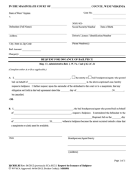 Document preview: Request for Issuance of Bailpiece - West Virginia