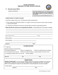 Document preview: Application for Public Access to Records - County of Dutchess, New York