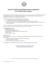 Document preview: Sexual Assault Exam Reimbursement Application - Texas